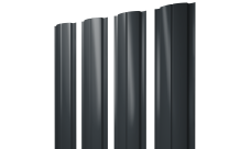 Штакетник Полукруглый Slim с прямым резом Grand Line 0,45 PE-Double RAL 7016 антрацитово-серый