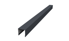 Планка вертикальная лицевая для забора жалюзи Palermo Grand Line 0,5 PurLite Matt RAL 7024 мокрый асфальт (2м)