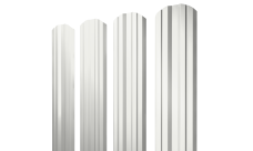 Штакетник Твин фигурный Grand Line 0,45 Драп ТХ RAL 9003 сигнальный белый