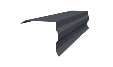 Планка торцевая фигурная 100х85 Grand Line 0,5 Satin с пленкой RAL 7024 мокрый асфальт (2м)