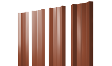 Штакетник М-образный A с прямым резом Grand Line 0,5 PurLite Matt RAL 8004 терракота