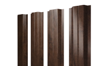 Штакетник П-образный A с прямым резом Grand Line 0,45 Print Elite Antique Wood TwinColor