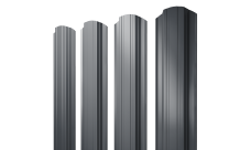 Штакетник Прямоугольный фигурный Grand Line 0,5 PurLite Matt RAL 7024 мокрый асфальт
