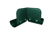 Ограничитель перелива угловой GL PU 125/90 RAL 6005 зеленый мох