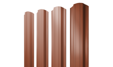 Штакетник Прямоугольный фигурный Grand Line 0,5 Satin Matt RAL 8004 терракота