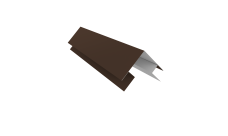 Планка угла внешнего сложная Кожуха сегментного 0,5 Rooftop Бархат RAL 8017 шоколад (3,0м)