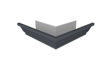 Угол желоба наружный Vortex Lite Matt 130мм RAL 7024 мокрый асфальт