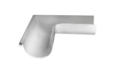 Угол желоба внешний GL PE 90 гр 150 мм RAL 9003 сигнальный белый