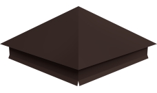 Колпак на столб 390х390мм с отливом 0,45 PE с пленкой RAL 8017 шоколад