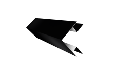 Планка угла внешнего сложного Блок-Хаус new Grand Line 0,5 PurLite Matt RAL 9005 черный (2м)