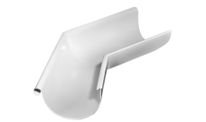 Угол желоба внешний GL PU 135 гр 150 мм RAL 9003 сигнальный белый