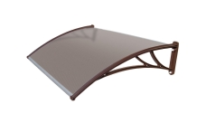 Козырек Krovent из поликарбоната 1500х930х280 бронзовый (коричневый кронштейн)