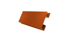 Планка H-образная стыковочная сложная Grand Line 0,45 PE с пленкой RAL 2004 оранжевый (2м)