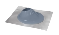 Проходной элемент (мастер флеш) угловой №2 (180-280 мм) +240 силиконовый (металлический неокрашенный фланец) серый