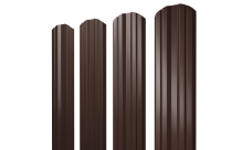 Штакетник Twin фигурный Grand Line 0,45 Drap-double TX RAL 8017 шоколад