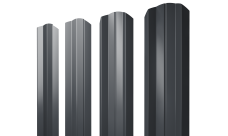 Штакетник М-образный A фигурный Grand Line 0,5 Satin Matt TX RAL 7024 мокрый асфальт
