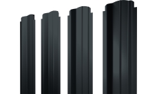 Штакетник П-образный B фигурный Grand Line 0,45 PE-Double RAL 7016 антрацитово-серый