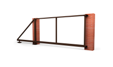 Ворота откатные Жалюзи крепление к кирпичному столбу 2,0х3,5 RAL 8017