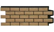 Фасадная панель Grand Line Состаренный кирпич Design Plus солома с черным швом